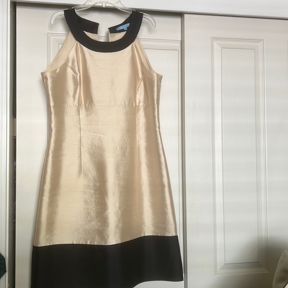 Antonio Melani Dresses | Antonio Melani Dress, Gold With Black Trim! Very Classy. | Color: Gold | Size: 8 | Mzbenjii's Closet